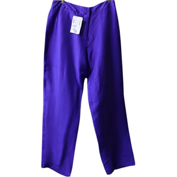 Vintage Vision Apparel Royal Purple Silk Pants 12 - Picture 1 of 14